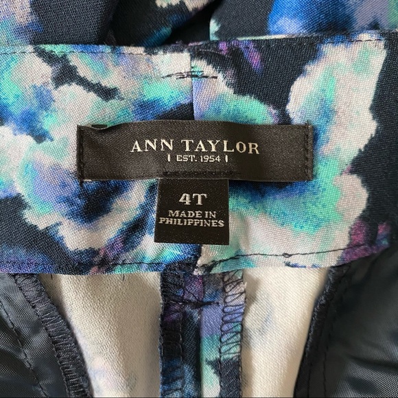 Ann Taylor Blue Floral Career Dress Pants 4 Tall - Picture 5 of 6